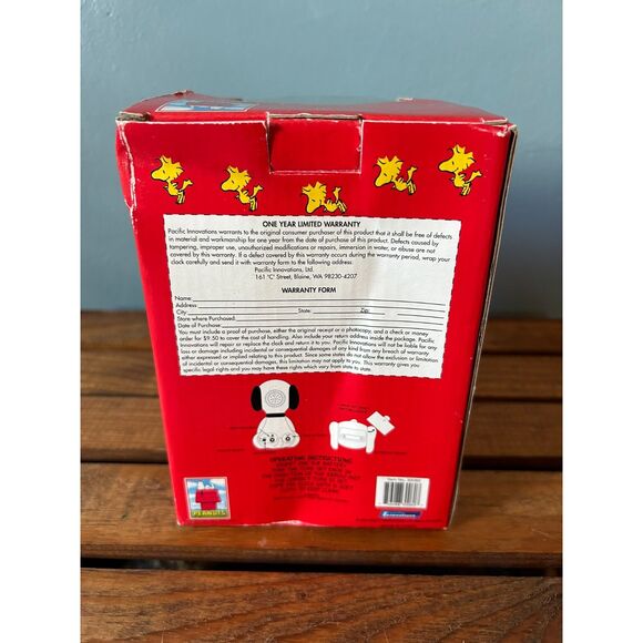 Peanuts Snoopy alarm clock table clock collectible in box by Pacific Innovations - Picture 9 of 10